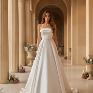 Détail du bustier droit de la robe de mariée Just For You 27JFY30
