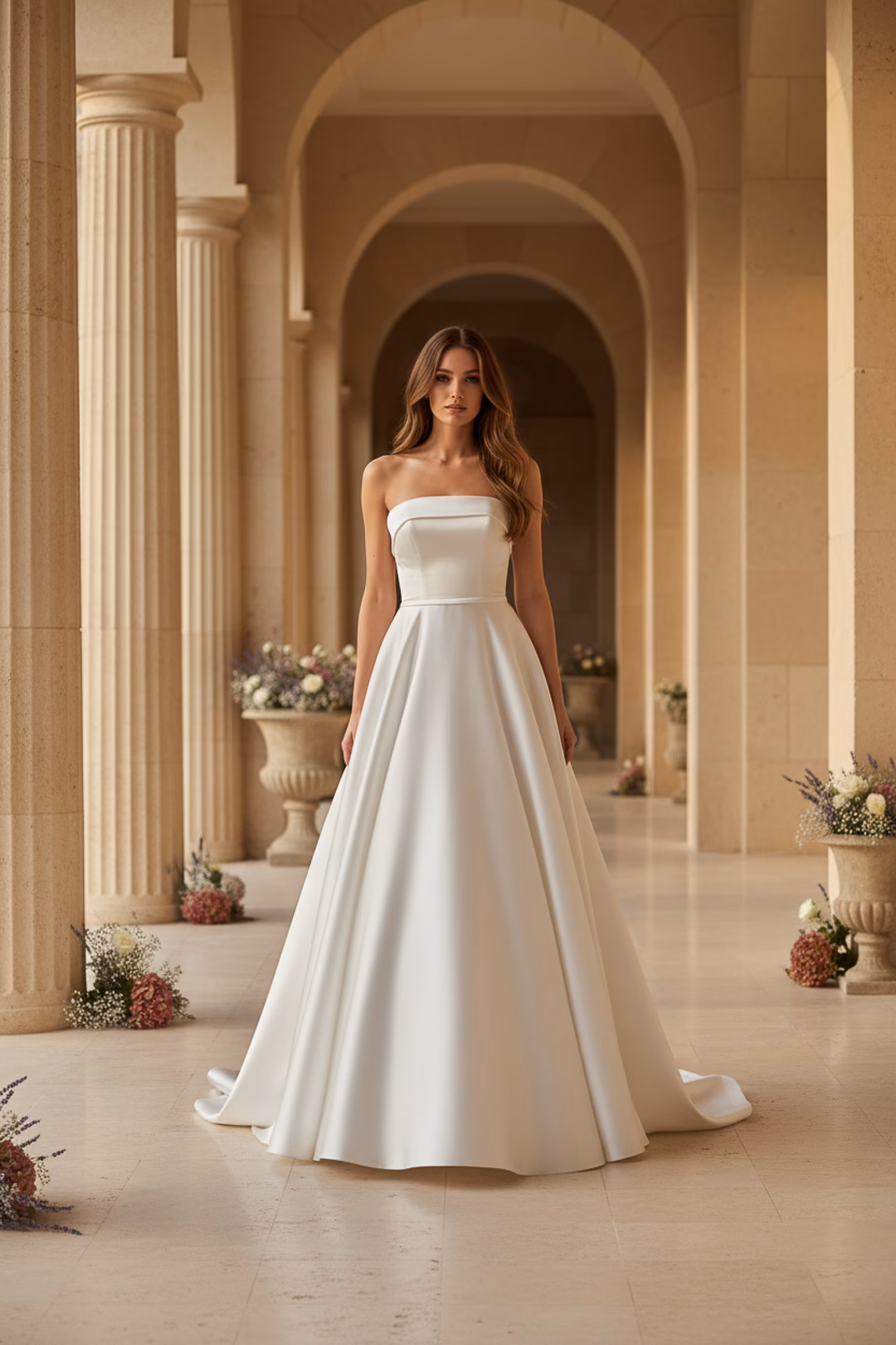 Détail du bustier droit de la robe de mariée Just For You 27JFY30