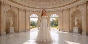 robe de mariée glamour et romantique