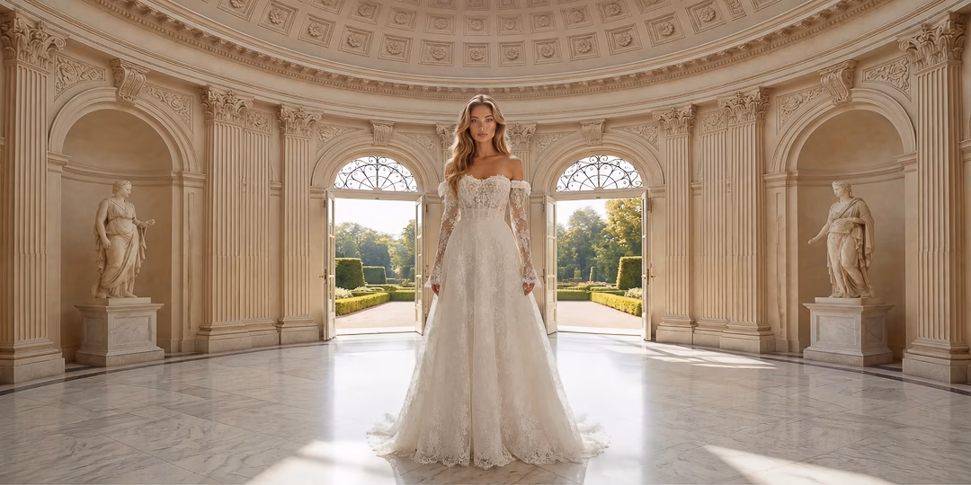 robe de mariée glamour et romantique